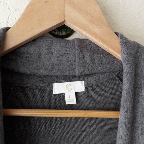 Charming Charlie Gray Tie Waist Cardigan | Size L Super Soft Open Front - Picture 2 of 9